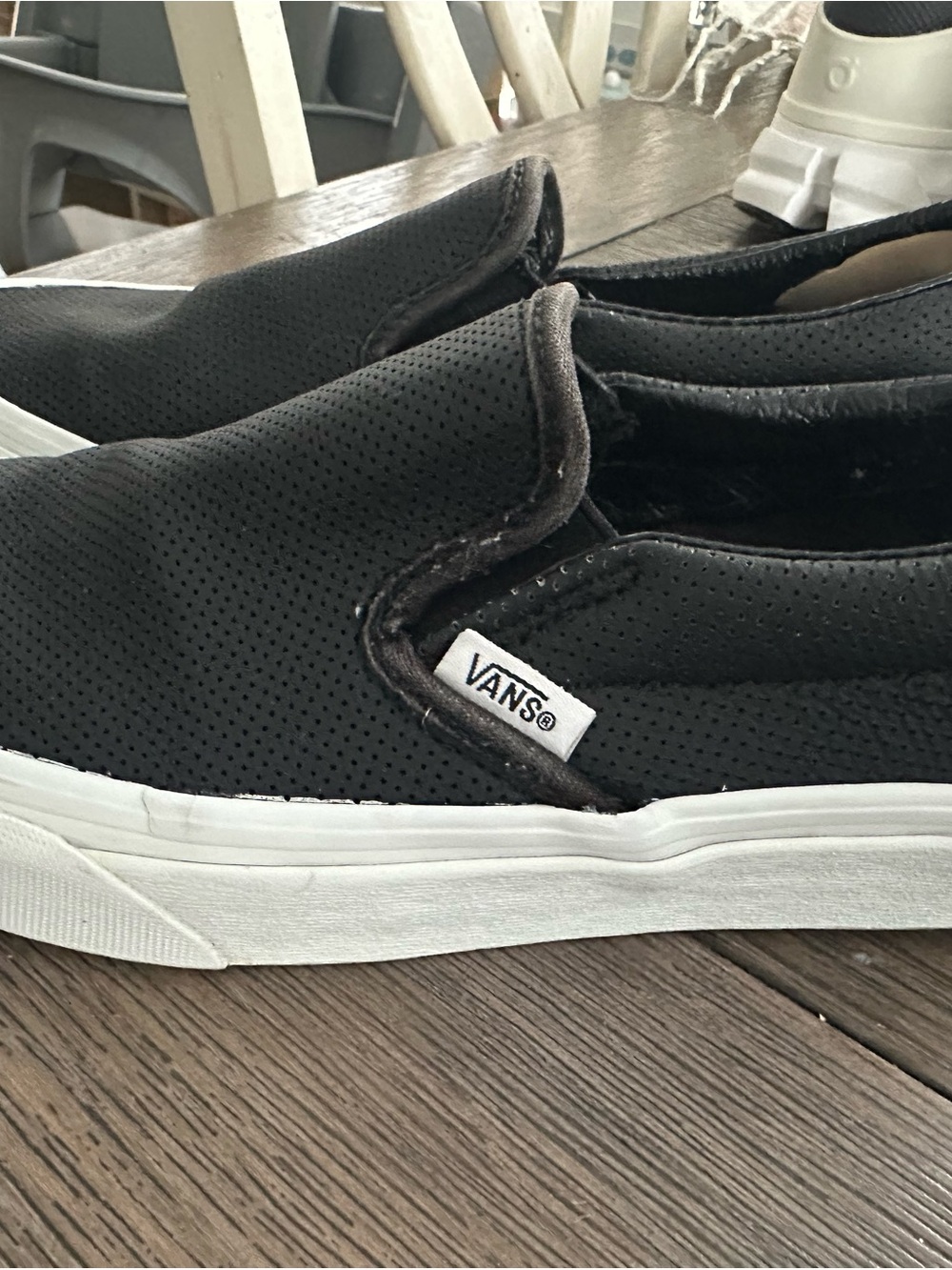 Vans Black Perforated Slip-On Sneakers